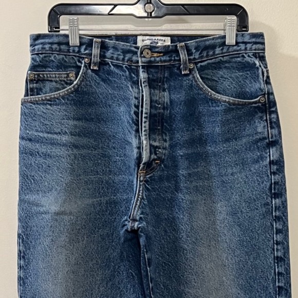 American Eagle Outfitters Dungarees Mens Buttonfly Blue Denim Jeans Size W33 L30 - Picture 3 of 12